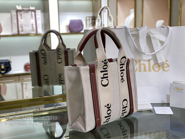 Chloe女包 克洛伊經典Woody Tote小號手袋 Chloe帆布托特包購物袋  jjh1250
